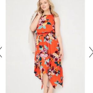 Maurices floral high neck tie dress